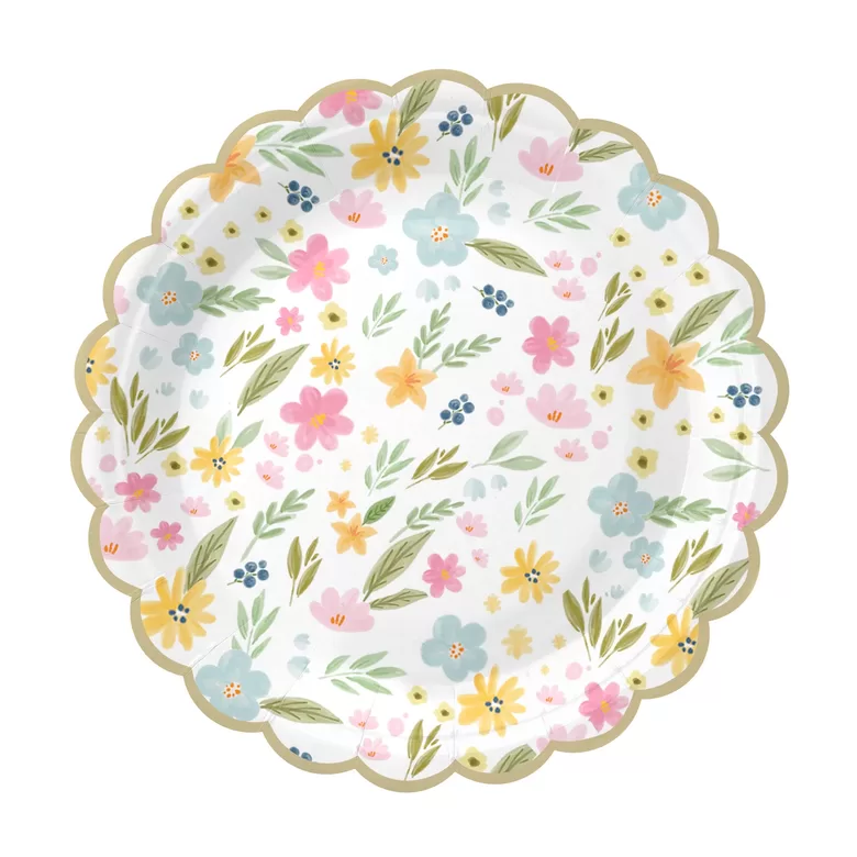 Popieriniai lėkštutės „Wildflowers“, 7 colių (18 cm), 6 vnt.