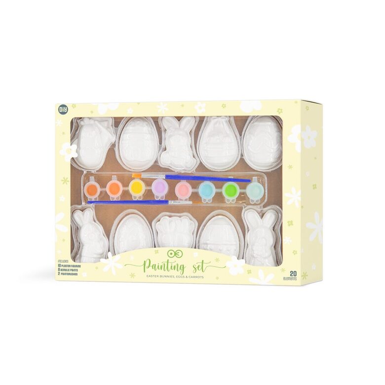 Velykinės dekoracijos tapybai – gipsinių figūrėlių rinkinys (10 vnt.)