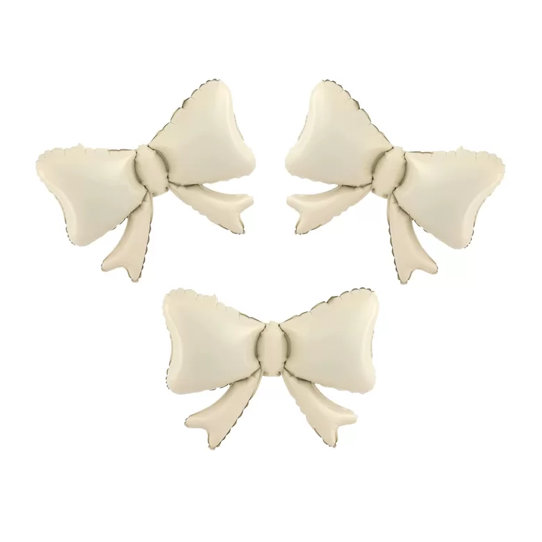 Folinis balionas „Kaspinai“ – smėlio spalvos, 3 vnt.