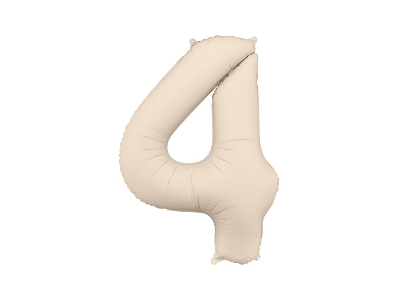 Folinis balionas skaičius "4" (86 cm, smėlio spalvos)