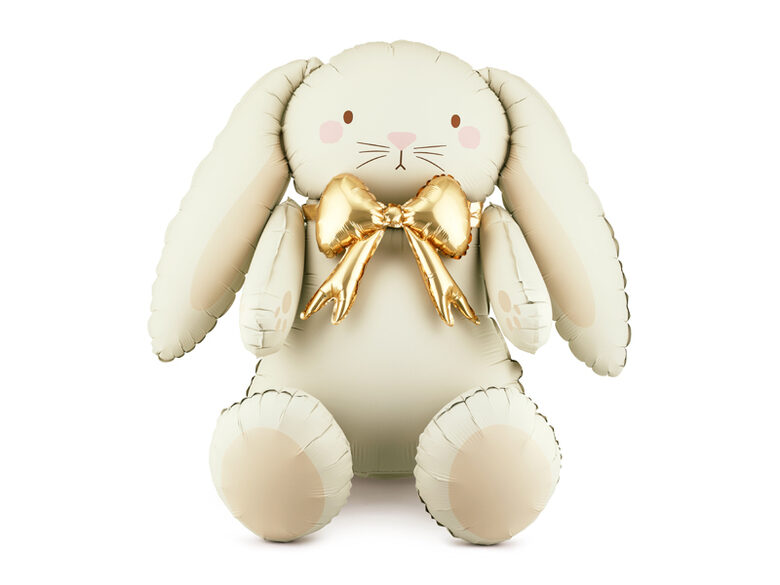Folinis balionas „Bunny“ 84 cm kreminis rožinis