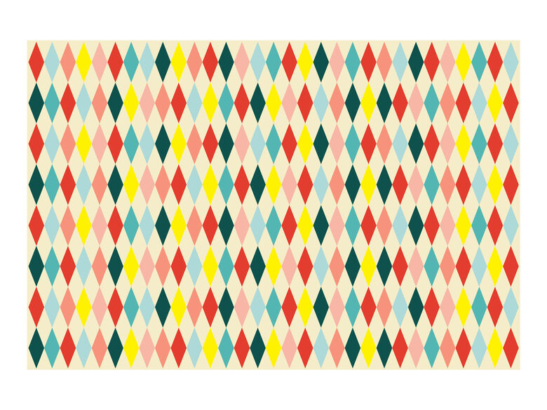 Popierinė staltiesė „Deimantai“, mix, 180 x 120 cm