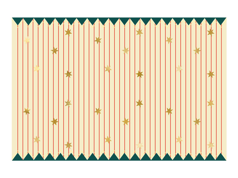Popierinė staltiesė „Plonos juostelės ir žvaigždės“, mix, 180 x 120 cm