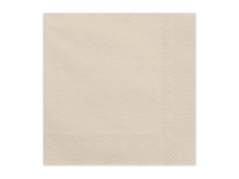 Servetėlės popierinės, kreminės spalvos 33x33cm (20 vnt.)
