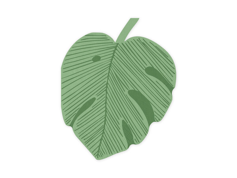 Servetėlės „Monstera Leaf“ žalios spalvos, 12 vnt.