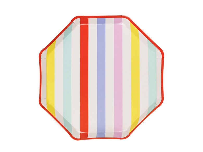 Popierinės lėkštės „Stripes“ 24,5 x 24,5 cm 6 vnt.