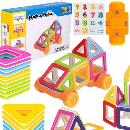 WOOPIE Magnetinis Konstruktorius  Mini Statiniai STEAM 22 el.