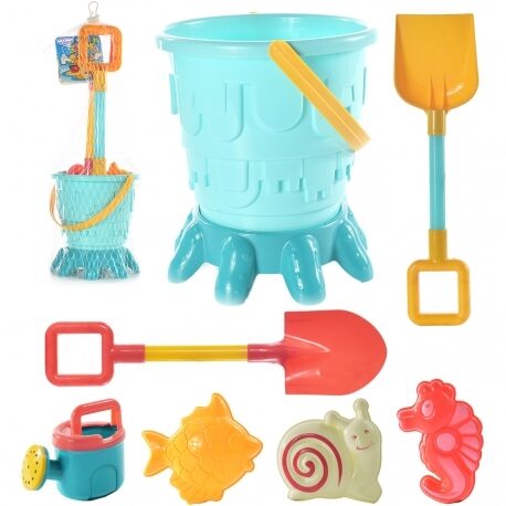 „WOOPIE“ Kibirėlio, Formelių, Kastuvėlių ir Laistytuvo Rinkinys Smėliui, 7 dalių.