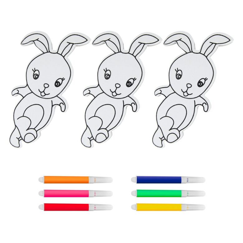 Velykiniai papuošimai – dažomų zuikių rinkinys (3 vnt.)