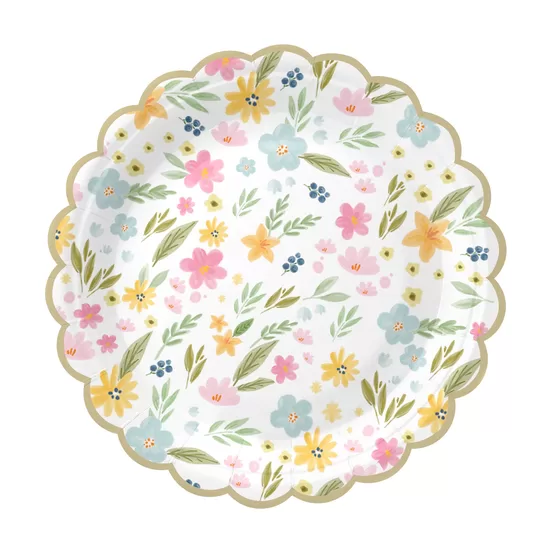 Popieriniai lėkštutės „Wildflowers“, 7 colių (18 cm), 6 vnt.