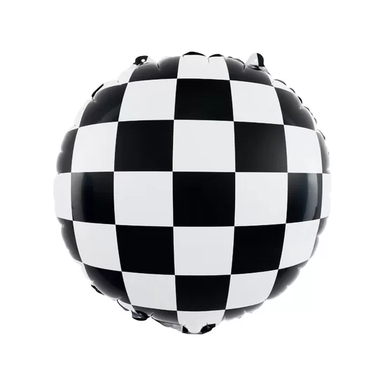 Folinis balionas „Racing Car“ su šachmatine vėliava – 45×50 cm