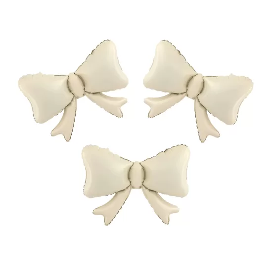 Folinis balionas „Kaspinai“ – smėlio spalvos, 3 vnt.