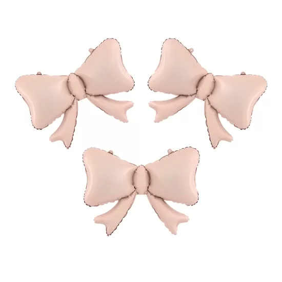 Folinis balionas „Kaspinai“ – rožinis šampaninis, 3 vnt.