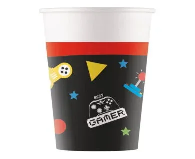 Popieriniai puodeliai GAMING PARTY (8 vnt)