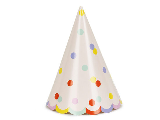 Šventinės kepurėlės „Confetti“ 16 cm 6 vnt.