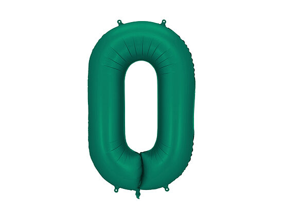 Folinis balionas-skaičius „0“, tamsiai žalios spalvos.