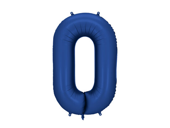 Folinis balionas skaičius "0" (86 cm, mėlynos spalvos)