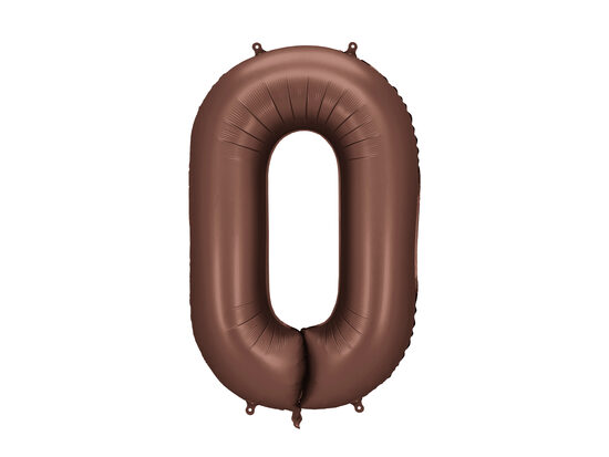 Folinis balionas skaičius "0" , rudos spalvos (86 cm)
