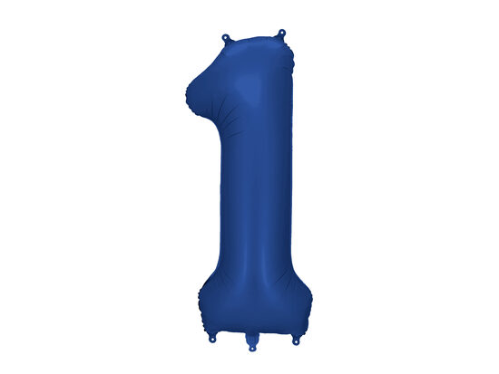 Folinis balionas skaičius "1" (86 cm, mėlynos spalvos)