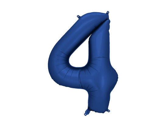 Folinis balionas skaičius "4" (86 cm, mėlynos spalvos)