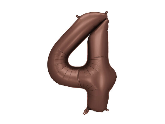 Folinis balionas skaičius "4" (86 cm, rudos spalvos)