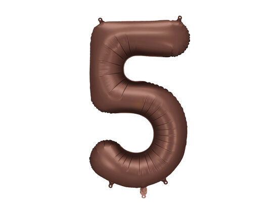 Folinis balionas skaičius "5" (86 cm, rudos spalvos)