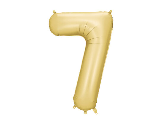 Satininis folinis balionas skaičius „7“, 86 cm, auksinis