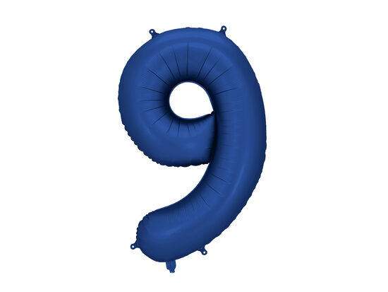 Folinis balionas skaičius "9" (86 cm, mėlynos spalvos)