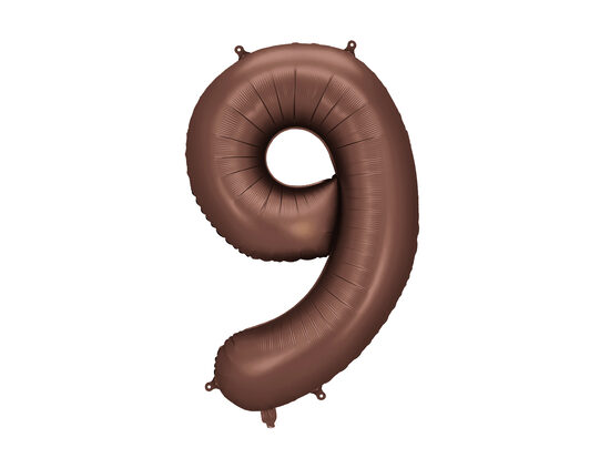Folinis balionas skaičius "9" (86 cm, rudos spalvos)