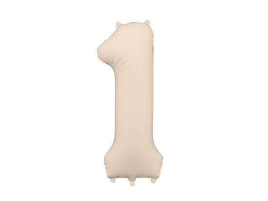 Folinis balionas skaičius "1" (86 cm, kreminės spalvos)