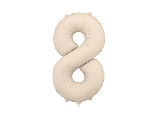 Folinis balionas skaičius "8" (86 cm, smėlio spalvos)