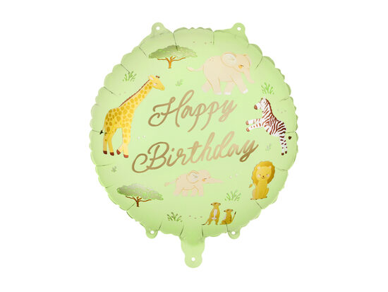 Folinis balionas „Happy Birthday Safari“ 35 cm