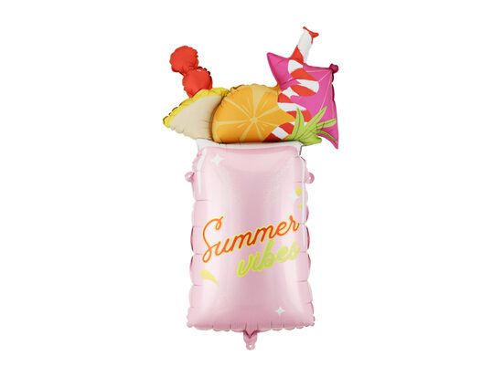 Folinis balionas „Cocktail“ 79 cm rožinis
