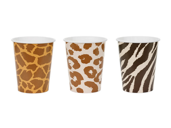 Popieriniai puodeliai „Safari Spots“ 220 ml 6 vnt.