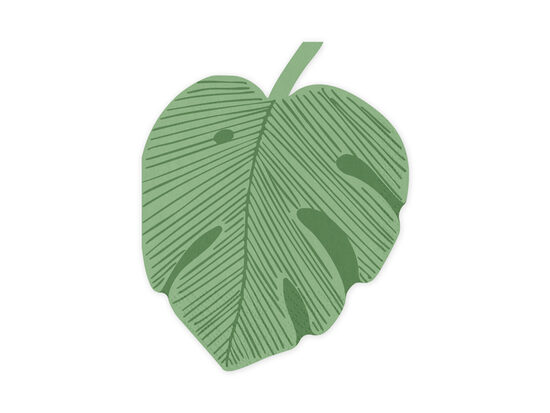 Servetėlės „Monstera Leaf“ žalios spalvos, 12 vnt.