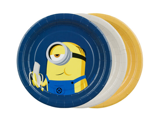 Popierinės lėkštutės „Minions“ 18 cm 8 vnt.