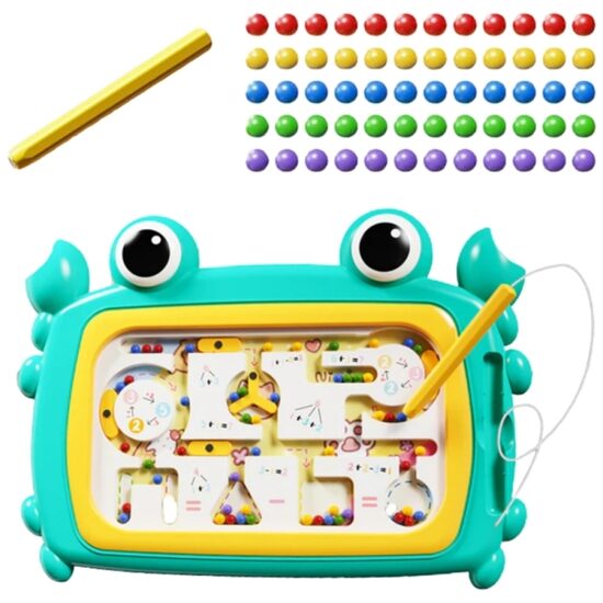 WOOPIE Montessori magnetinė edukacinė lenta – krabas labirintas, turkio spalvos