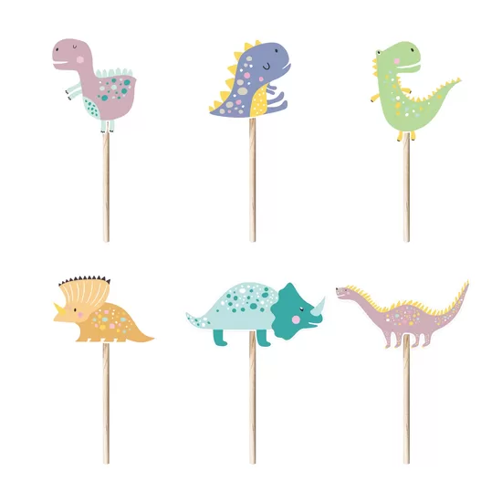 Tortų smeigtukai Dinozaurai 6 vnt.