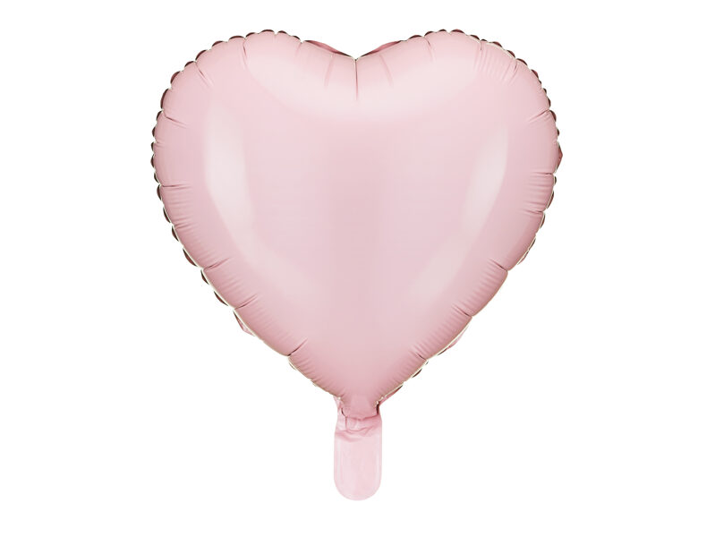 Folinis balionas širdelė, pastelinė rausva  (48 cm)