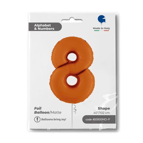 Folinis balionas skaičius "5" , matinė oranžinės spalvos (102 cm)