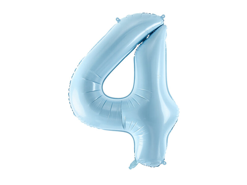 Folinis balionas skaičius "4", žydros spalvos (86 cm)