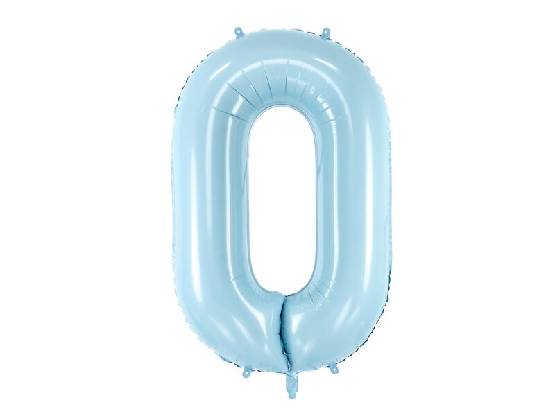 Folinis balionas skaičius "0", žydros spalvos (86 cm)