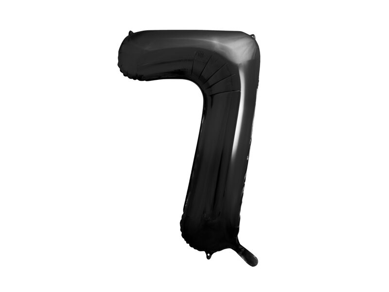 Folinis balionas skaičius "7", juodos spalvos (86 cm)