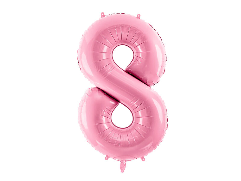 Folinis balionas skaičius "8", rožinės spalvos (86 cm)